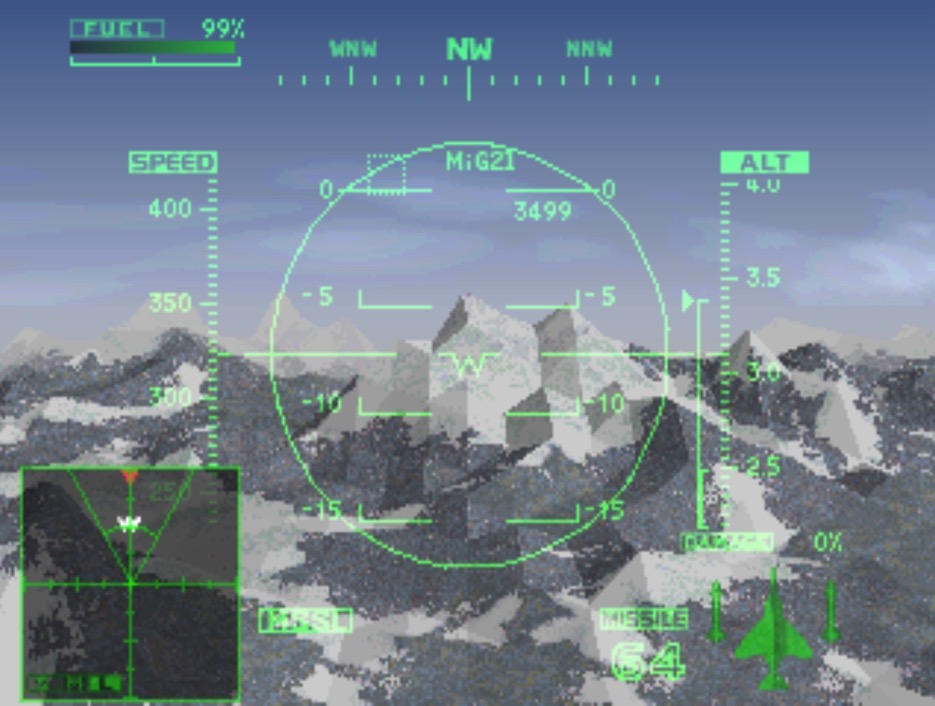 A screenshot from Ace Combat 2