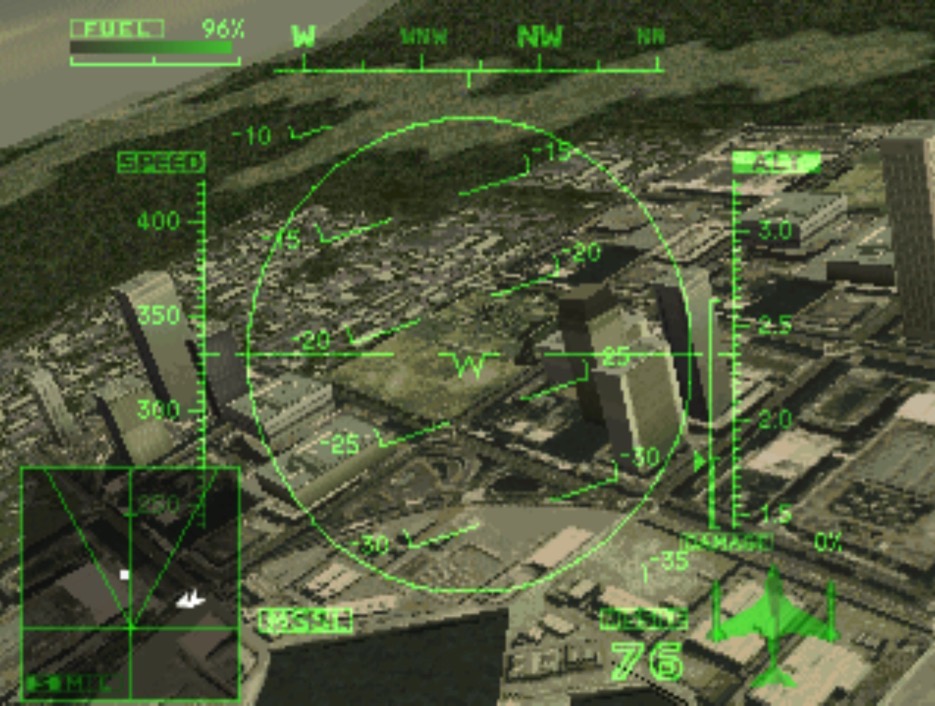 A screenshot from Ace Combat 2