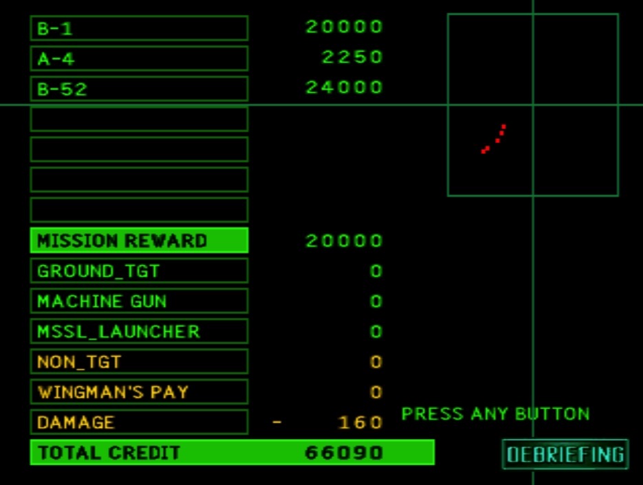 A screenshot from Ace Combat 2
