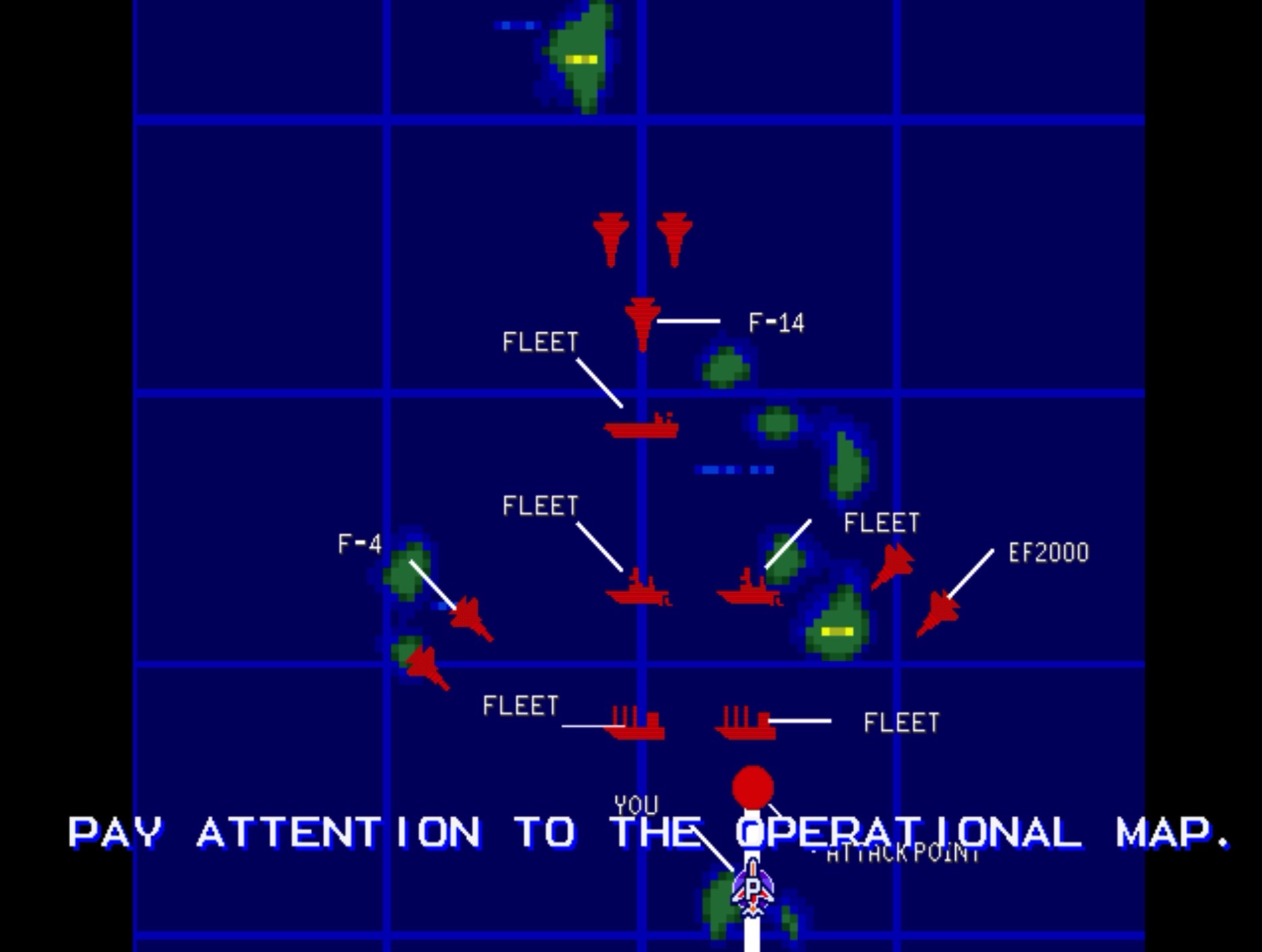 A screenshot from a briefing in Air Combat